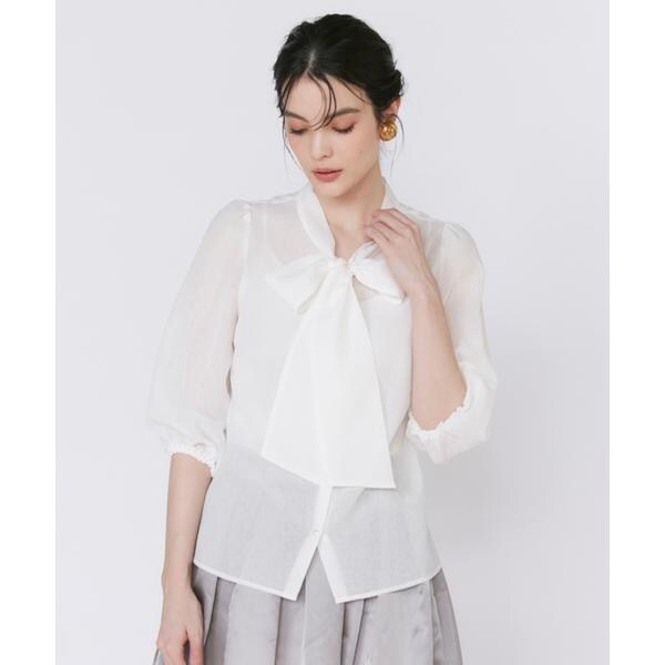 マーリエ ル カセット（Maglie le cassetto）/シアーボウタイブラウス