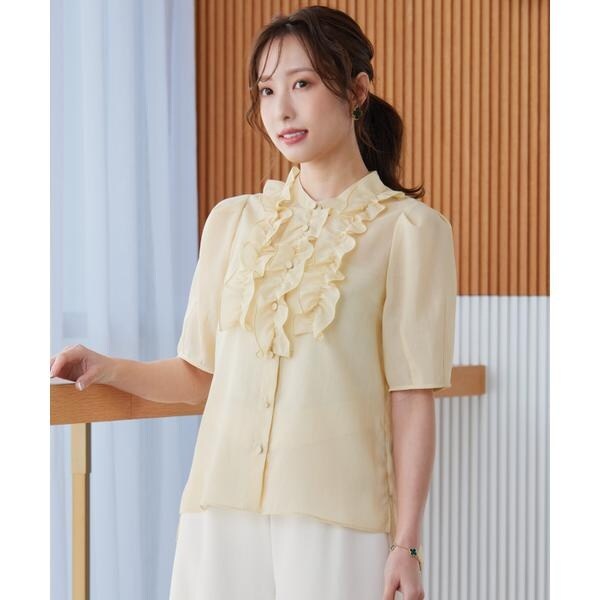 マーリエ ル カセット（Maglie le cassetto）/《M Maglie le cassetto×冨張愛》“フリリッシュ” シアーブラウス