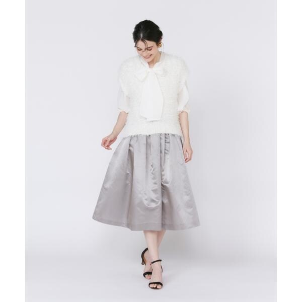 マーリエ ル カセット（Maglie le cassetto）/《大きいサイズ》シアーボウタイブラウス