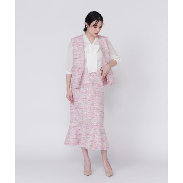 マーリエ ル カセット（Maglie le cassetto）/《大きいサイズ》シアーボウタイブラウス