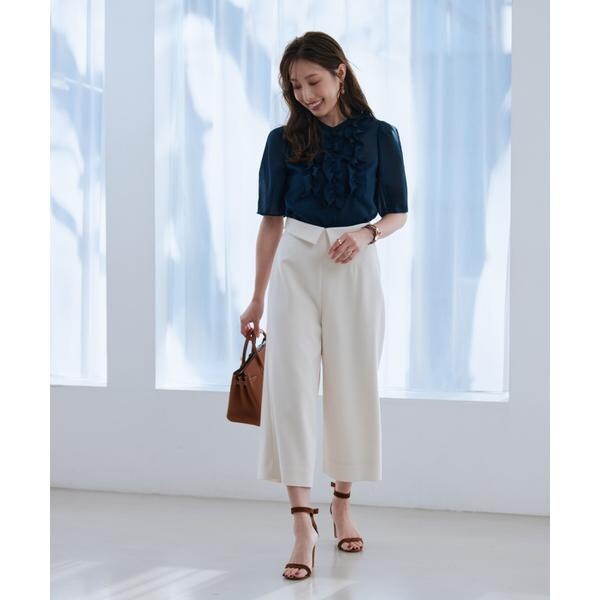 マーリエ ル カセット（Maglie le cassetto）/《大きいサイズ》ハイウエストリバースガウチョパンツ《M Maglie le cassetto×