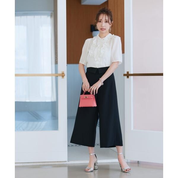 マーリエ ル カセット（Maglie le cassetto）/《大きいサイズ》ハイウエストリバースガウチョパンツ《M Maglie le cassetto×