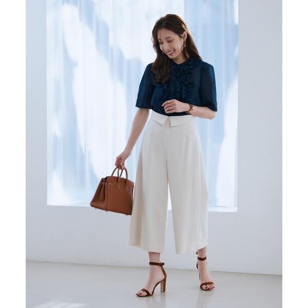 マーリエ ル カセット（Maglie le cassetto）/《大きいサイズ》ハイウエストリバースガウチョパンツ《M Maglie le cassetto×