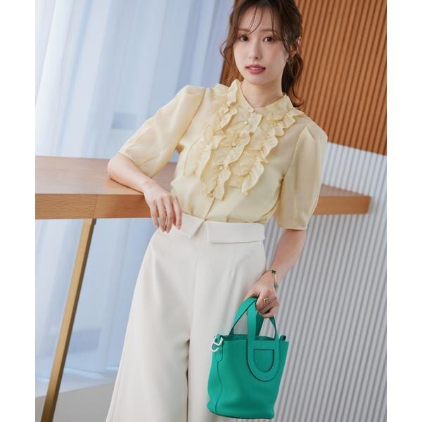 マーリエ ル カセット（Maglie le cassetto）/《大きいサイズ》“フリリッシュ” シアーブラウス《M Maglie le cassetto×冨