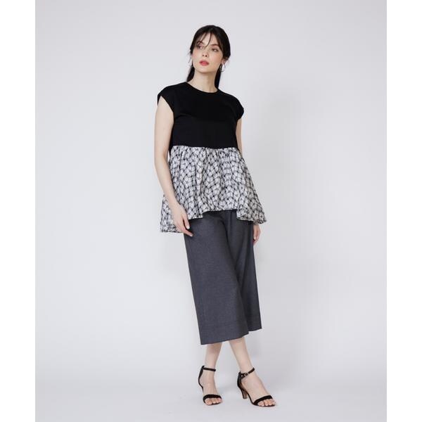 マーリエ ル カセット（Maglie le cassetto）/《大きいサイズ》刺繍レースドッキングカットソー