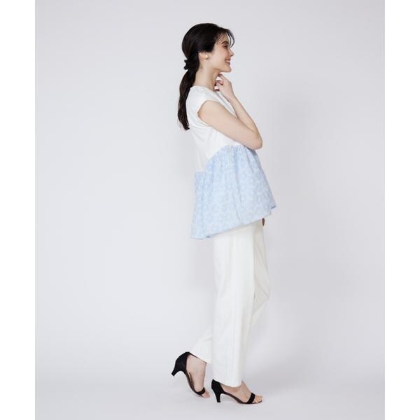 マーリエ ル カセット（Maglie le cassetto）/《大きいサイズ》刺繍レースドッキングカットソー