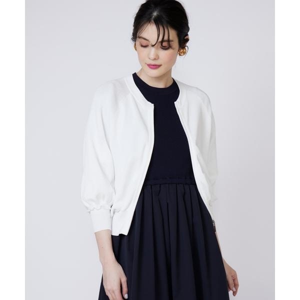 マーリエ ル カセット（Maglie le cassetto）/《大きいサイズ》フリルスリーブジップカーディガン