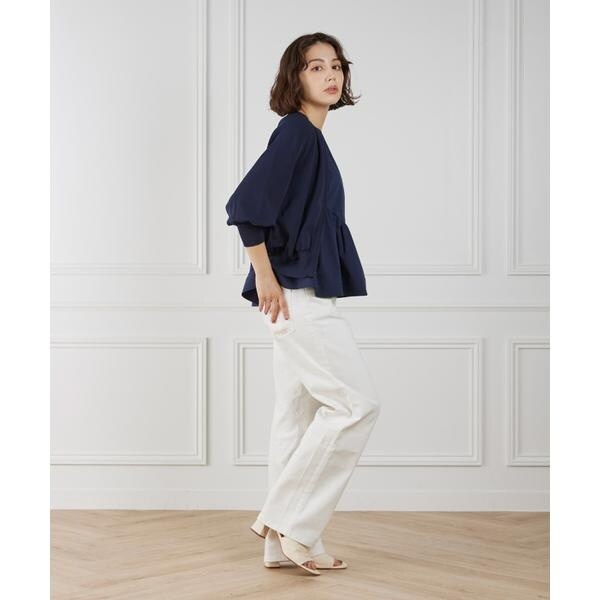 マーリエ ル カセット（Maglie le cassetto）/《大きいサイズ》フリルスリーブジップカーディガン