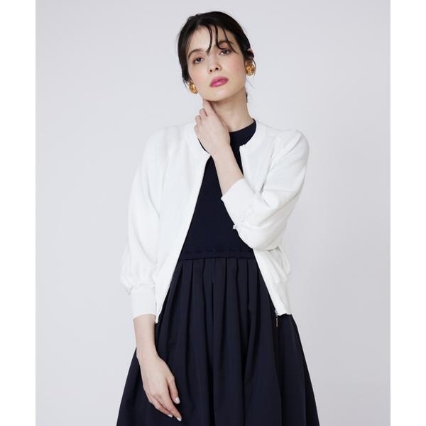 マーリエ ル カセット（Maglie le cassetto）/《大きいサイズ》フリルスリーブジップカーディガン