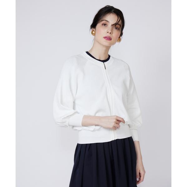 マーリエ ル カセット（Maglie le cassetto）/《大きいサイズ》フリルスリーブジップカーディガン