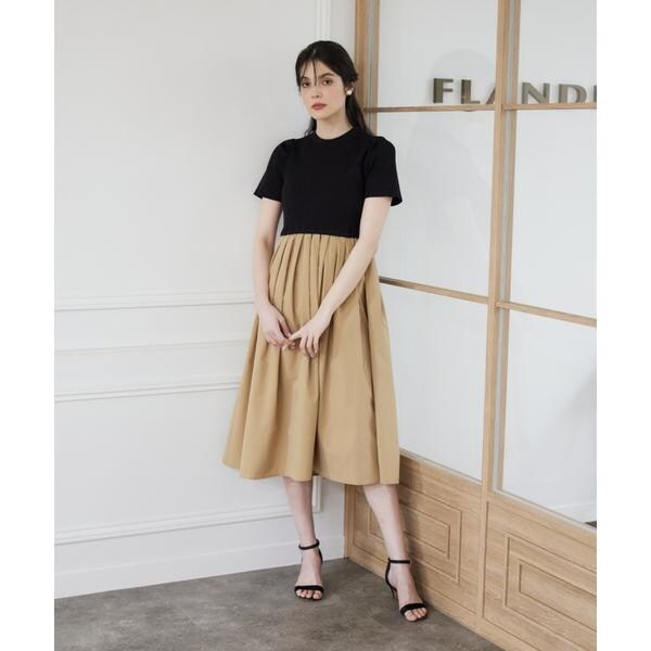 マーリエ ル カセット（Maglie le cassetto）/《WEB限定》リブドッキングワンピース