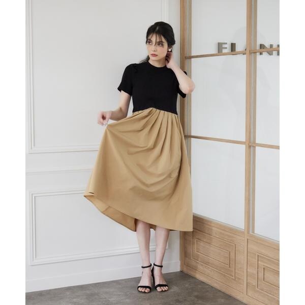 マーリエ ル カセット（Maglie le cassetto）/《WEB限定》リブドッキングワンピース