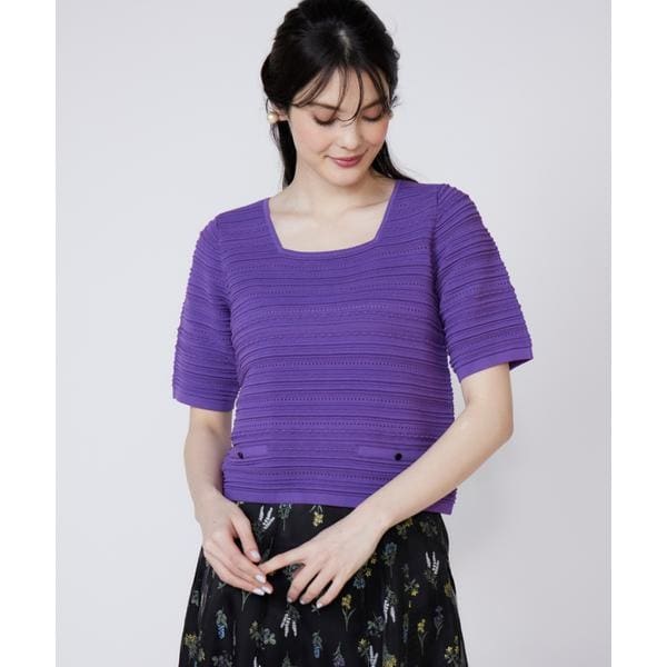 【新品未使用タグ付き】マーリエ ル カセット Aラインフレアニットワンピース 新品未使用タグ付き】マーリエ ル カセット Aラインフレアニット