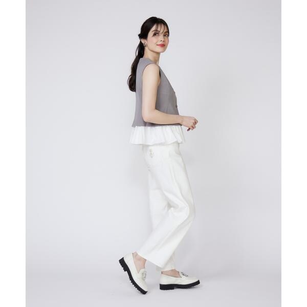 マーリエ ル カセット（Maglie le cassetto）/《プラスサイズ》異素材ドッキングジレ