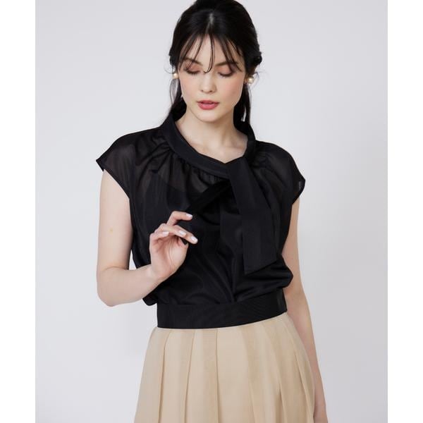 マーリエ ル カセット（Maglie le cassetto）/《大きいサイズ》アシンメトリーシアーカットソー