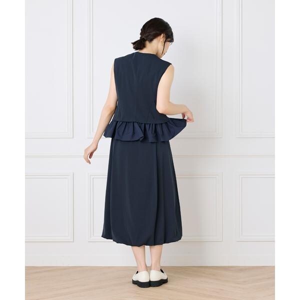 マーリエ ル カセット（Maglie le cassetto）/《大きいサイズ》異素材ドッキングジレ