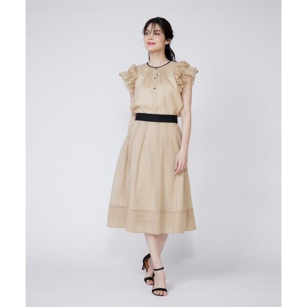 マーリエ ル カセット（Maglie le cassetto）/《大きいサイズ》シアーフリルブラウス