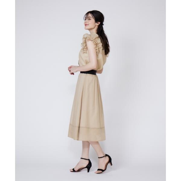 マーリエ ル カセット（Maglie le cassetto）/《大きいサイズ》シアーフリルブラウス