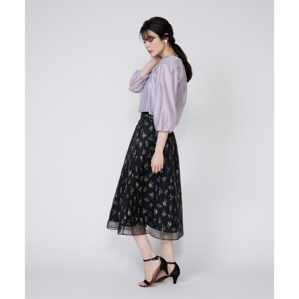 マーリエ ル カセット（Maglie le cassetto）/《大きいサイズ》シアーショートブラウス