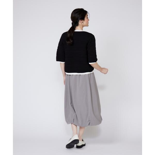 マーリエ ル カセット（Maglie le cassetto）/《大きいサイズ》ピンタック柄ニットジャケット