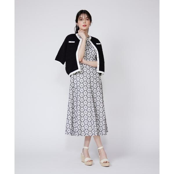 マーリエ ル カセット（Maglie le cassetto）/《大きいサイズ》ピンタック柄ニットジャケット