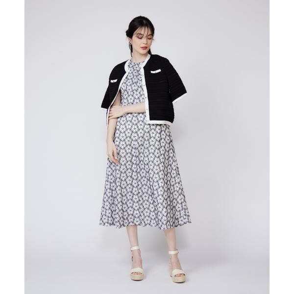 マーリエ ル カセット（Maglie le cassetto）/《大きいサイズ》ピンタック柄ニットジャケット