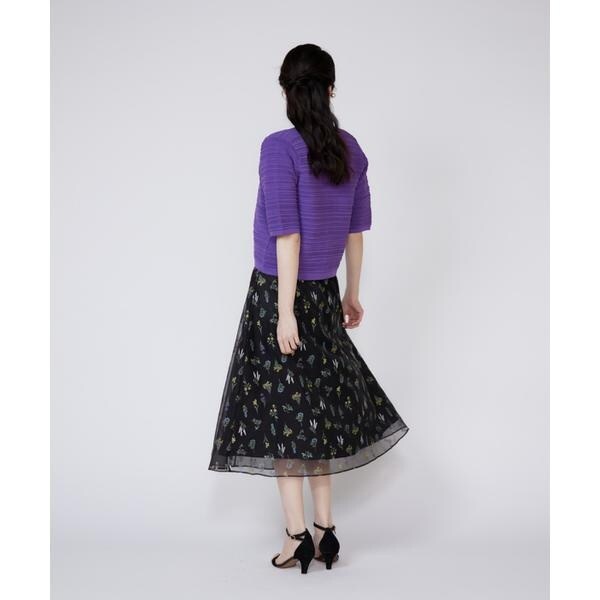 マーリエ ル カセット（Maglie le cassetto）/《大きいサイズ》ピンタック柄ニットジャケット