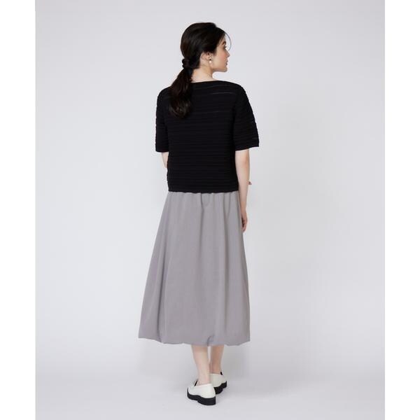 マーリエ ル カセット（Maglie le cassetto）/《大きいサイズ》ピンタック柄スクエアプルオーバー