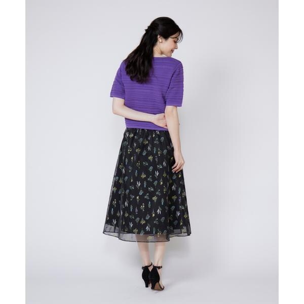 マーリエ ル カセット（Maglie le cassetto）/《大きいサイズ》ピンタック柄スクエアプルオーバー