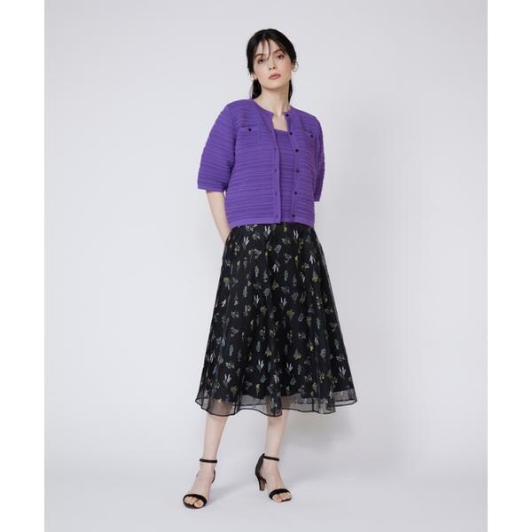 マーリエ ル カセット（Maglie le cassetto）/《大きいサイズ》ピンタック柄スクエアプルオーバー