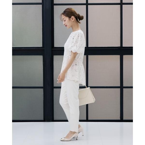 マーリエ ル カセット（Maglie le cassetto）/《M Maglie le cassetto×吉田理紗》シアーレースペプラムブラウス