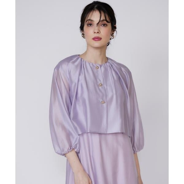 マーリエ ル カセット（Maglie le cassetto）/《プラスサイズ》シアーショートブラウス