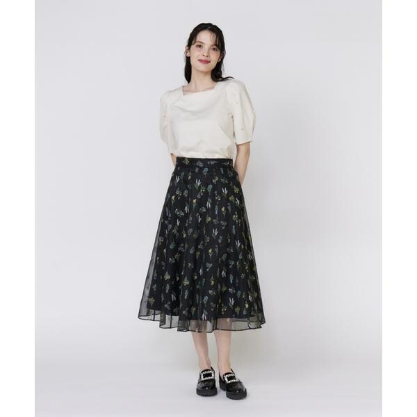 マーリエ ル カセット（Maglie le cassetto）/《大きいサイズ》袖パールカットソー