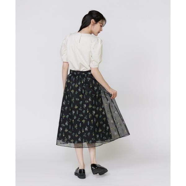 マーリエ ル カセット（Maglie le cassetto）/《大きいサイズ》袖パールカットソー