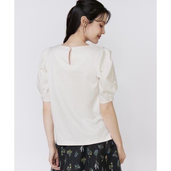 マーリエ ル カセット（Maglie le cassetto）/《大きいサイズ》袖パールカットソー