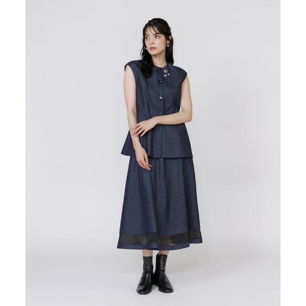 マーリエ ル カセット（Maglie le cassetto）/《フランドル45周年限定コレクション》シアードッキングデニムスカート