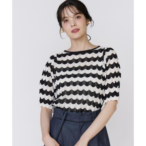 マーリエ ル カセット（Maglie le cassetto）/透かしボーダーニット