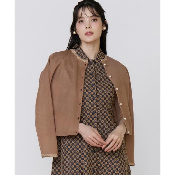 マーリエ ル カセット（Maglie le cassetto）/《大きいサイズ》ブレード付きシアーカーディガン