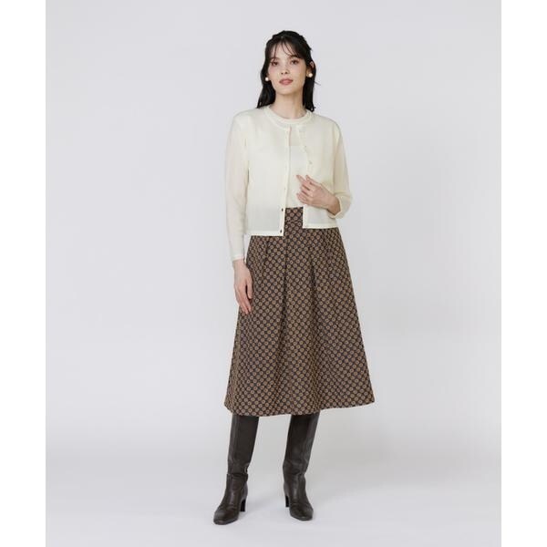 マーリエ ル カセット（Maglie le cassetto）/《大きいサイズ》ブレード付きシアーカーディガン