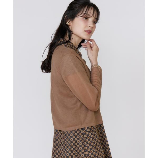 マーリエ ル カセット（Maglie le cassetto）/《大きいサイズ》ブレード付きシアーカーディガン