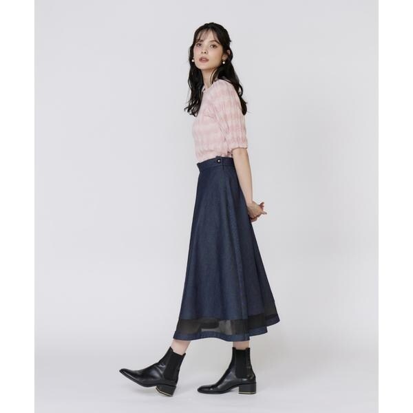 マーリエ ル カセット（Maglie le cassetto）/《大きいサイズ》透かしボーダーニット