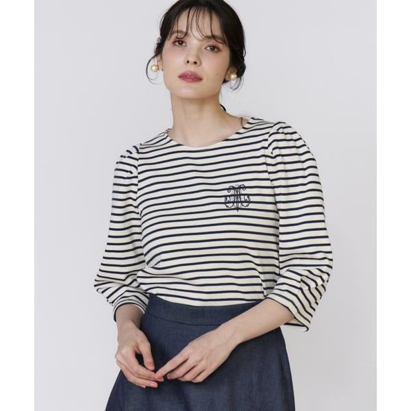 マーリエ ル カセット（Maglie le cassetto）/ボーダーパフスリーブプルオーバー