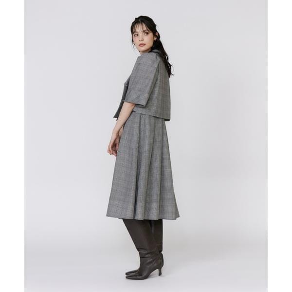 マーリエ ル カセット（Maglie le cassetto）/《大きいサイズ》グレンチェックミニマムジャケット