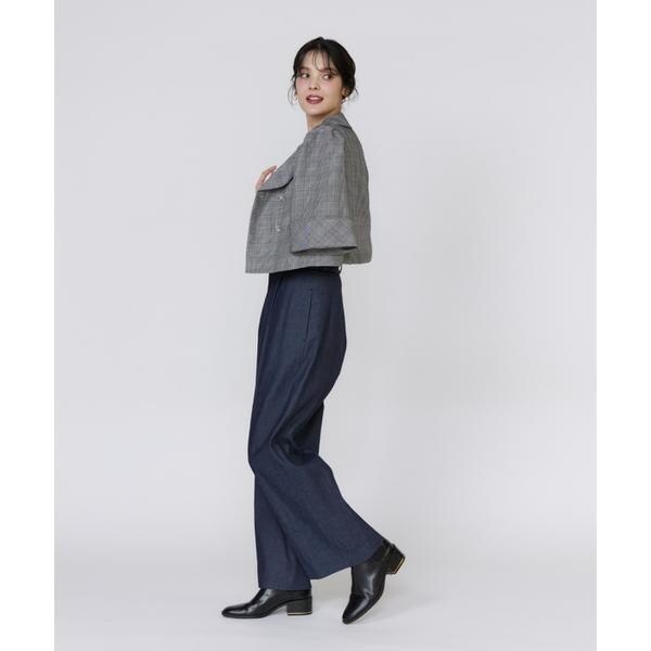 マーリエ ル カセット（Maglie le cassetto）/《大きいサイズ》グレンチェックミニマムジャケット