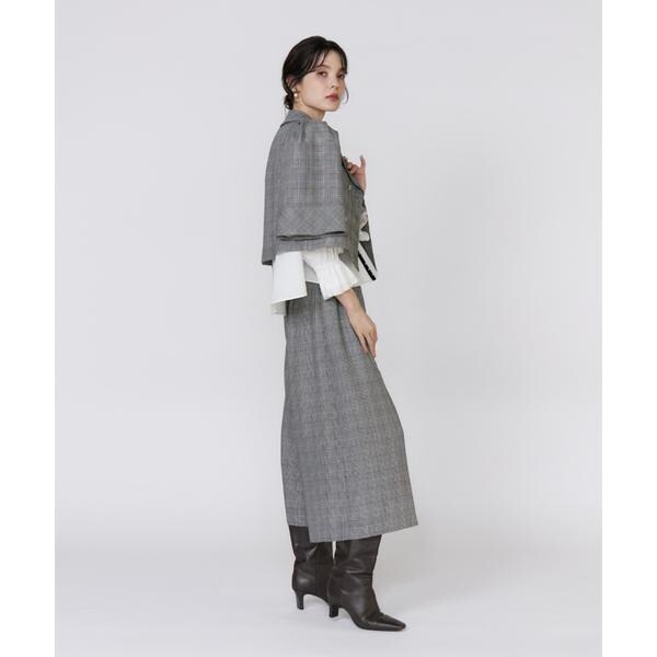 マーリエ ル カセット（Maglie le cassetto）/《大きいサイズ》グレンチェックミニマムジャケット