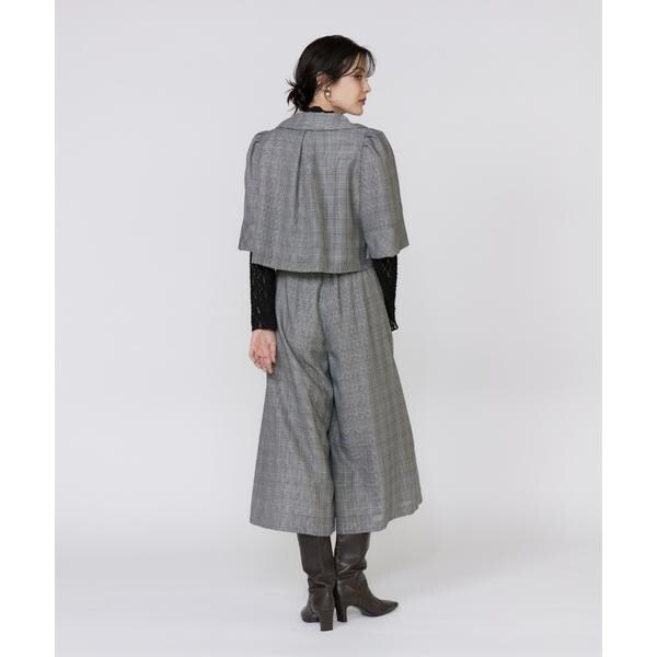 マーリエ ル カセット（Maglie le cassetto）/《大きいサイズ》グレンチェックミニマムジャケット