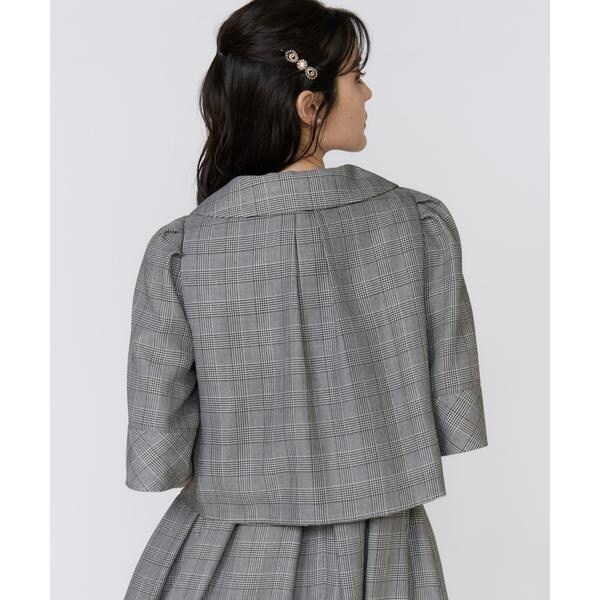 マーリエ ル カセット（Maglie le cassetto）/《大きいサイズ》グレンチェックミニマムジャケット