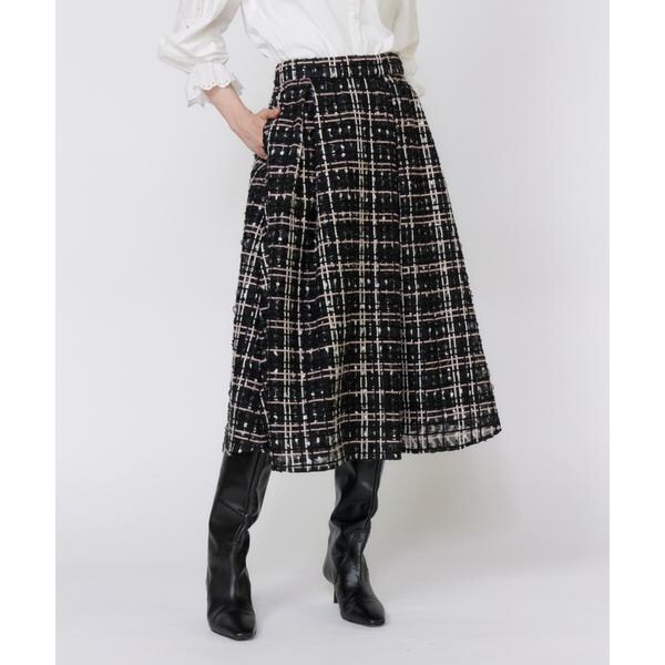 マーリエ ル カセット（Maglie le cassetto）/《大きいサイズ》チュールチェックタックスカート