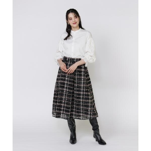 マーリエ ル カセット（Maglie le cassetto）/《大きいサイズ》チュールチェックタックスカート