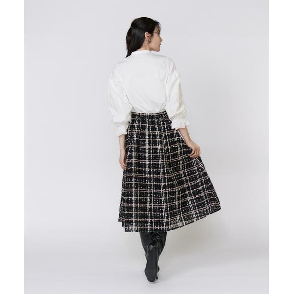 マーリエ ル カセット（Maglie le cassetto）/《大きいサイズ》チュールチェックタックスカート